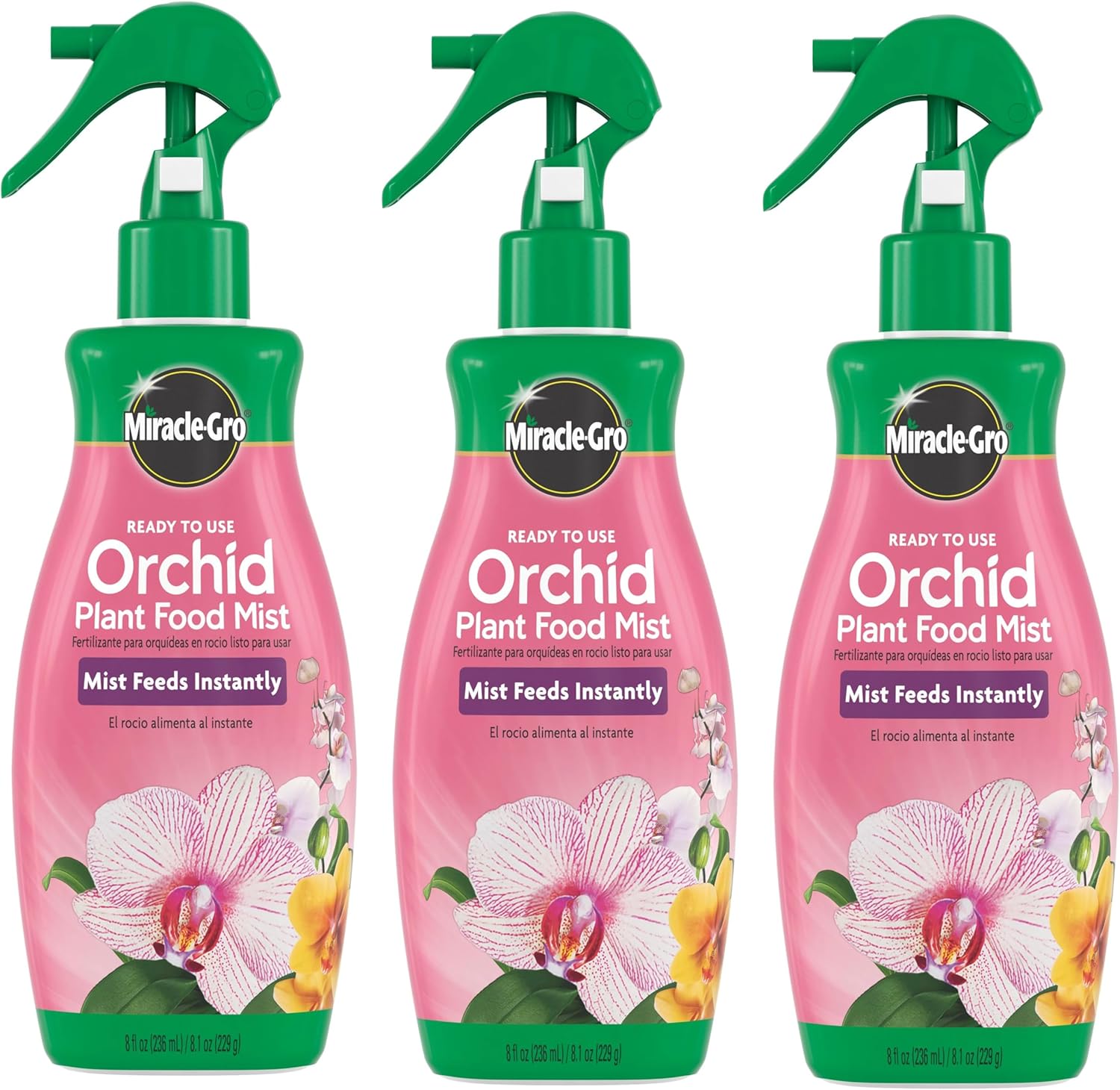 Miracle-Gro Ready to Use Orchid Plant Food Mist, Indoor Orchid Plants, 8 oz, 3-Pack - 1