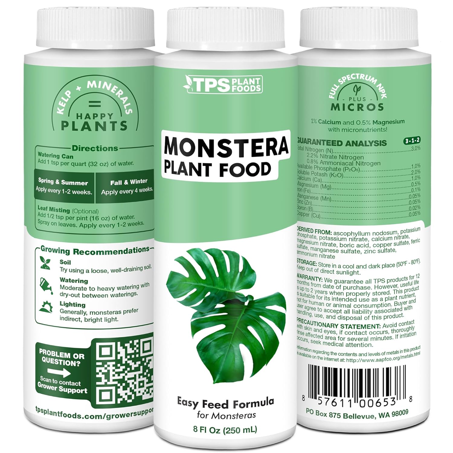 Monstera Plant Food for Monsteras and Philodendrons, Tropical Houseplant Liquid Fertilizer 8 oz (250mL) - 5