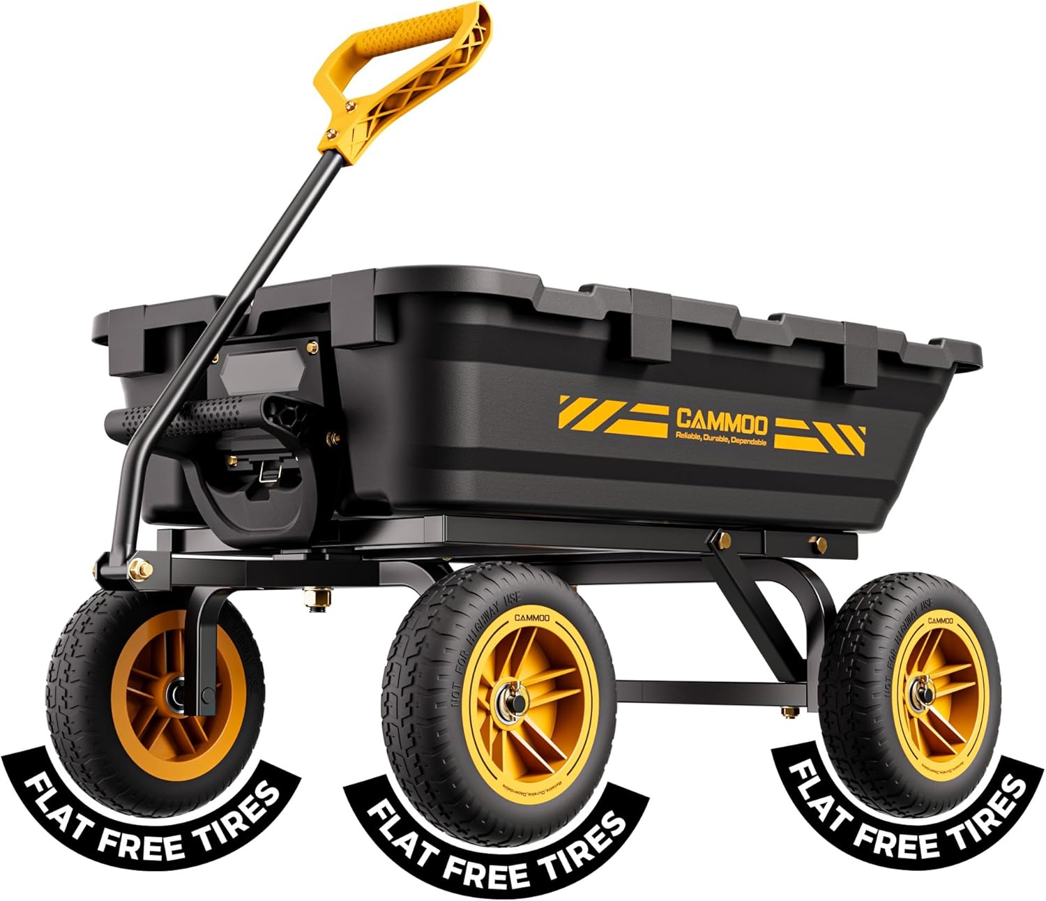 10in NO-FLAT TIRES 900lb Heavy-Duty Garden Dump Cart DIY Expandable Capacity Over 4 Cu.Ft. Utility Wagon with Quick-Release Dumping & Prime Grade 100% Virgin Polypropylene-Not Recycled Material - 1