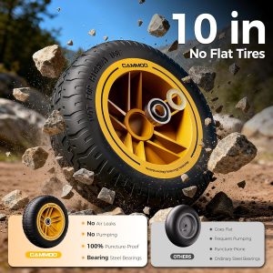 10in NO-FLAT TIRES 900lb Heavy-Duty Garden Dump Cart DIY Expandable Capacity Over 4 Cu.Ft. Utility Wagon with Quick-Release Dumping & Prime Grade 100% Virgin Polypropylene-Not Recycled Material - 3