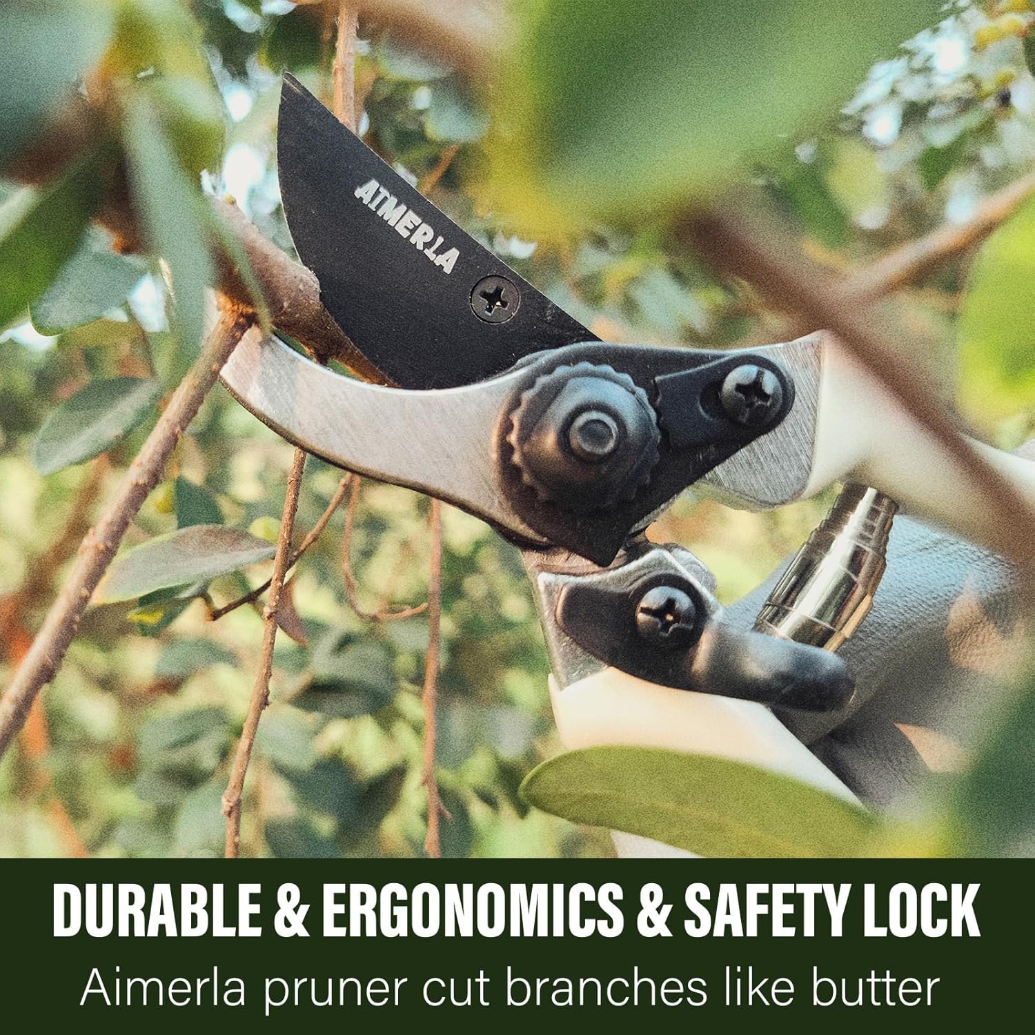 Aimerla Gardening Tools Set of 9 Heavy Duty Garden Tools with Non-Slip Rubber Grip with Large Garden Bag for Tools Durable Hand Tools for Gardening, Weeding,Gardening Gifts for Women,Men (Dark Green) - Image 5