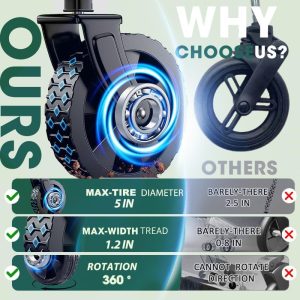 Collapsible Wagon with Wheels, 370lbs Weight Capacity Foldable Beach Wagon with Flexible Handle Portable Utility Wagon Cart for Outdoor, Grocery, Garden, Camping - 9