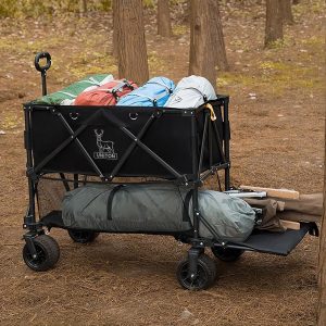 Double Decker Wagon 600lb Capacity & 400L Collapsible Sports Wagon with Big Wheels 54 Extended Utility Folding Cart for Camping Fishing & Outdoor Use - 2