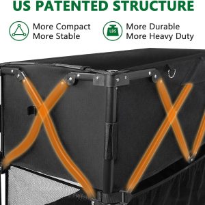 Double Decker Wagon 600lb Capacity & 400L Collapsible Sports Wagon with Big Wheels 54 Extended Utility Folding Cart for Camping Fishing & Outdoor Use - 7