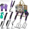 Garden Tools Set, 30 Piece Stainless Steel Gardening Kit with Vintage Floral Tote Bag, Non-Slip Ergonomic Rubber Handle, Ideal Gift for Women & Beginners, for Succulent, Home Garden - 1