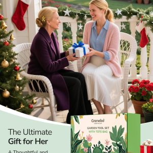 Alternative view of Grenebo Gardening Tools, 10-Piece Gardening Gift Set for Women, Rust-Proof & Heavy-Duty Tools with Floral Organizer Bag, Fashionable & Thoughtful Gift for Garden Women (Pink)