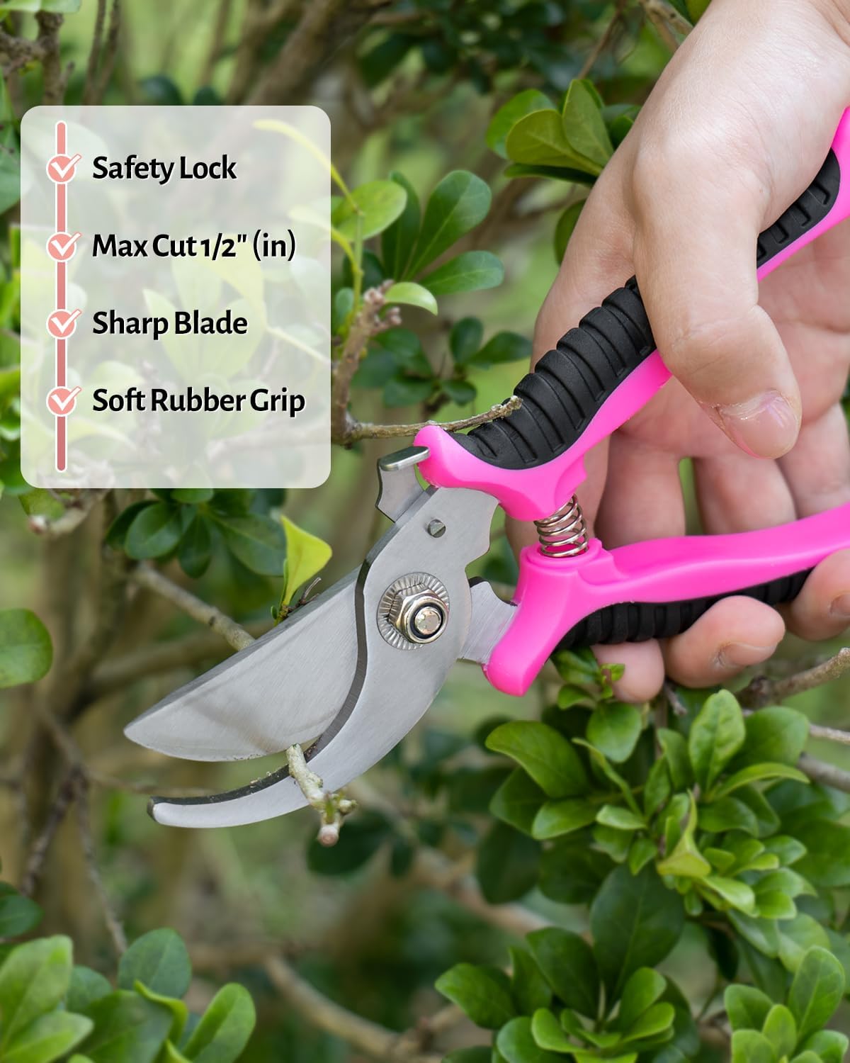 Pink Gardening Tools, Garden Tool Set for Women,5 Piece Womens Gardening Kit with Floral Garden Bag,Gifts for Wife (5-Piece Pink) - Image 6