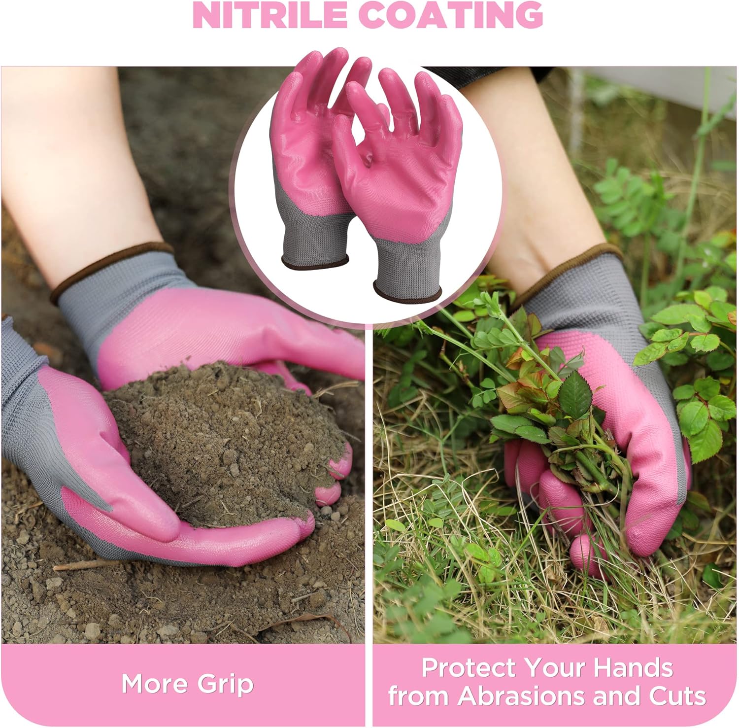 WORKPRO Aluminum Garden Tool Set, 4PCS Heavy Duty Gardening Tools with Box Include Trowel, Rake, Pruner, Gloves, Pink, Garden Gifts-Pink Ribbon - Image 3