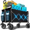Wagons Carts Foldable, Beach Wagon with Brakes & All-Terrain Wheels 560LBS Capacity Collapsible Wagon for Trips, Outdoor Camping, Sports & Garden Use – Black - 1