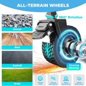 Wagons Carts Foldable, Beach Wagon with Brakes & All-Terrain Wheels 560LBS Capacity Collapsible Wagon for Trips, Outdoor Camping, Sports & Garden Use – Black - 2