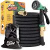 Flexi Hose Plus Expandable Garden Hose with 8 Function Nozzle, 100FT - Lightweight Retractable Garden Hose, Water Hose - No-Kink Flexibility, 3-4 Inch Solid Brass Fittings Includes Hook & Bag - 1
