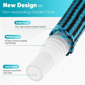 Alternative view of Garden Hose 50ft, Non-Expanding Water Hose Ultra Lightweight, Kink-Free, Sturdy, Flexible, Abrasion Resistant Hose for Yard, Lawn, Outdoor, Marine and Camper