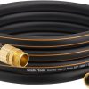 Giraffe Tools Garden Hose 5-8 Custom Length, No Kink, Flexible, Leakproof Water Hose, 600 Burst PSI, 15ft Male Female Fittings,Black Orange - 1
