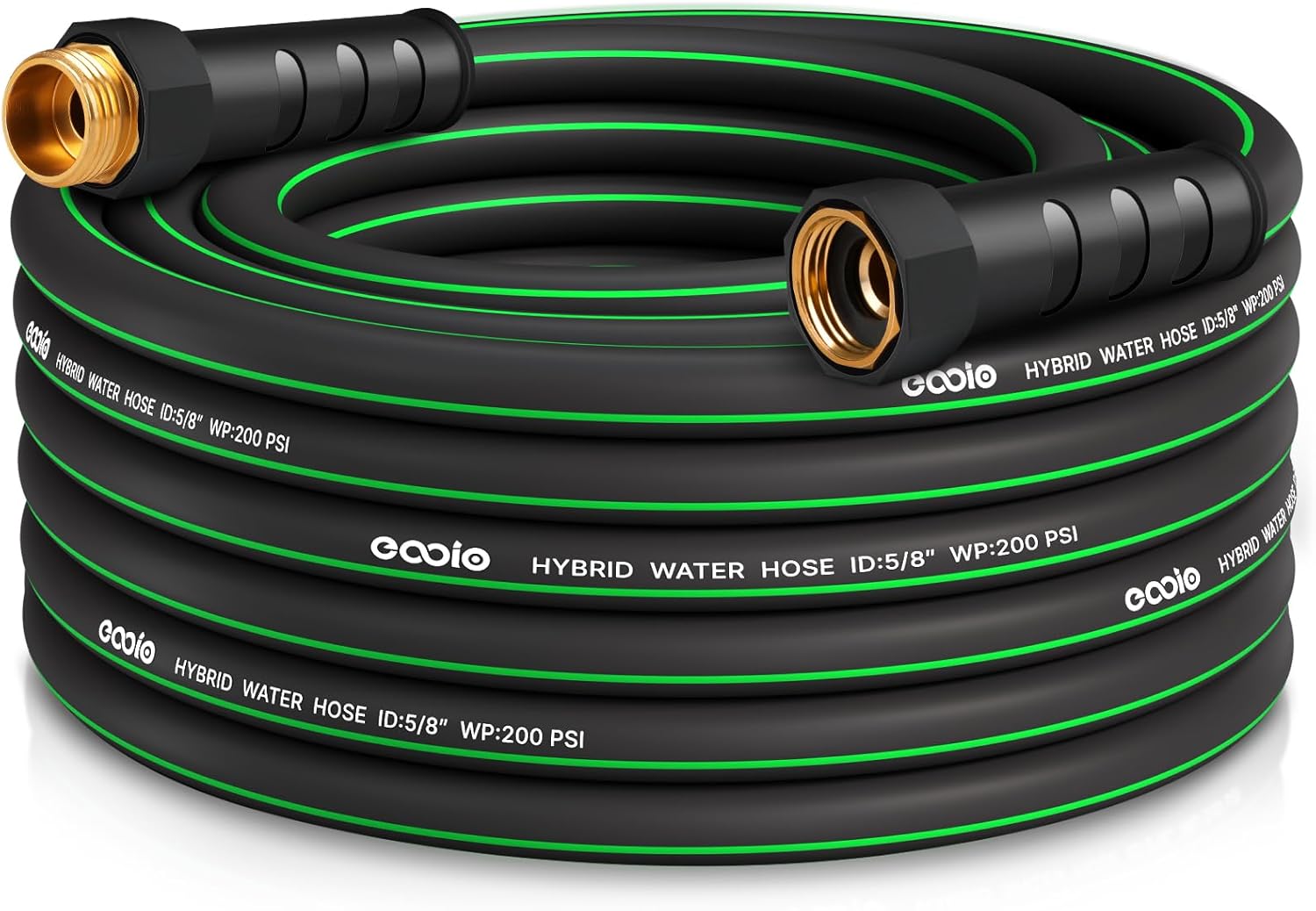 Heavy Duty Garden Hose 25ft, NON-EXPANDABLE Flexible Water Hose, Kink Resistant Lightweight Hybrid Hose, Leakproof Hose Male to Female Fittings - 1