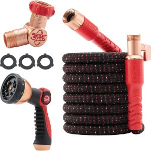 Pocket Hose Ballistic 50 FT Expandable Garden Hose w-Pocket Pivot Swivel Connector, Anti-Burst Sleeve Reinforced with Bulletproof Fiber, Lightweight, No-Kink, Compact, UV-Protected, AS SEEN ON TV - 1