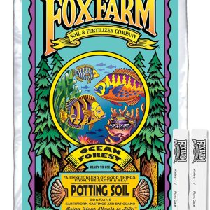 FoxFarm Ocean Forest Potting Soil with 2 Plant Tags, 1.5 cu ft – Light, Aerated Texture – for All Container Plants - 1