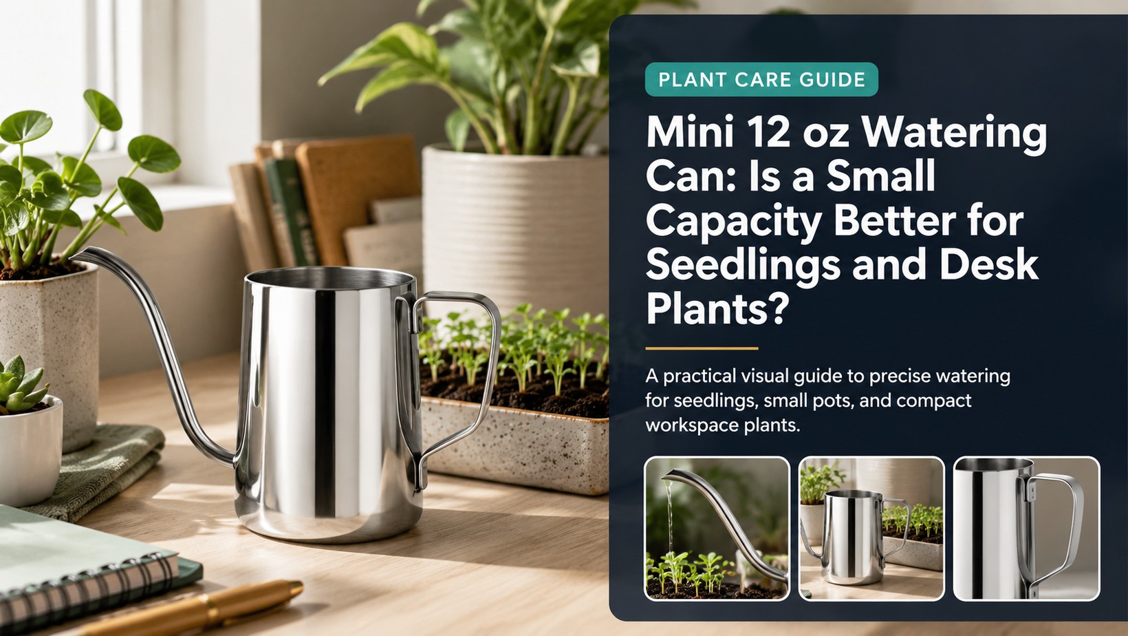 Mini 12 oz Watering Can shown for the gardening buying guide