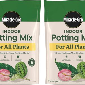 Miracle-Gro Indoor Potting Mix for All Plants, 6 qt., 2-Pack - Use with Houseplants and More, Feeds for up to 6 Months - 1