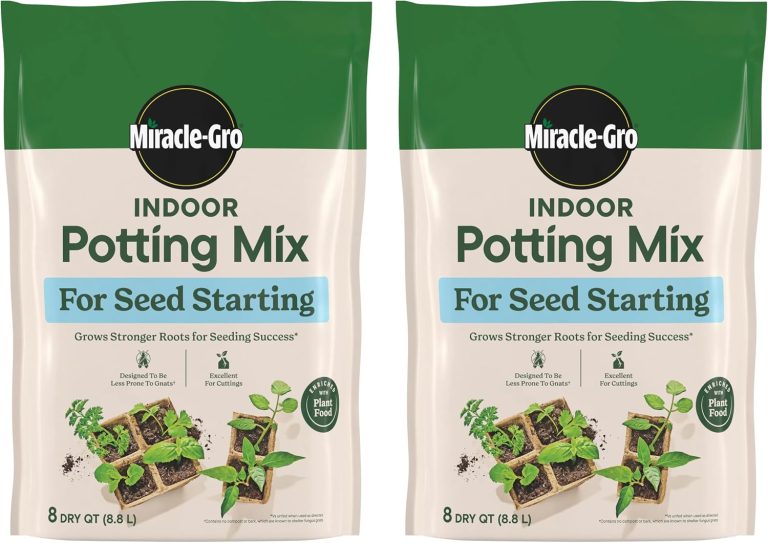 Miracle-Gro Indoor Potting Mix for Seed Starting, 8 qt. (2-Pack) | For Starting Vegetable, Flower, and Herb Seeds Indoors, Excellent for Cuttings