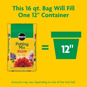 Alternative view of Miracle-Gro Potting Mix, 16 qt. (2-Pack) | For Container Plants, Flowers, Vegetables, Shrubs, Annuals, Perennials, Potting Soil Mix, Feeds up to 6 Months