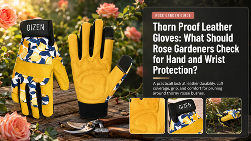Thorn Proof Leather Gloves shown for the gardening buying guide