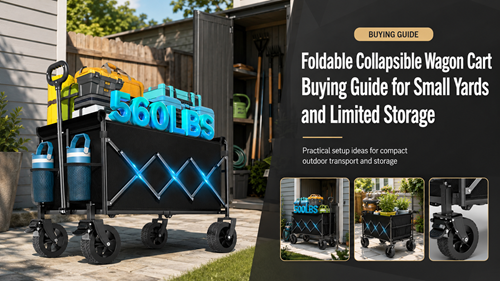 Foldable collapsible wagon cart for small yards and limited storage