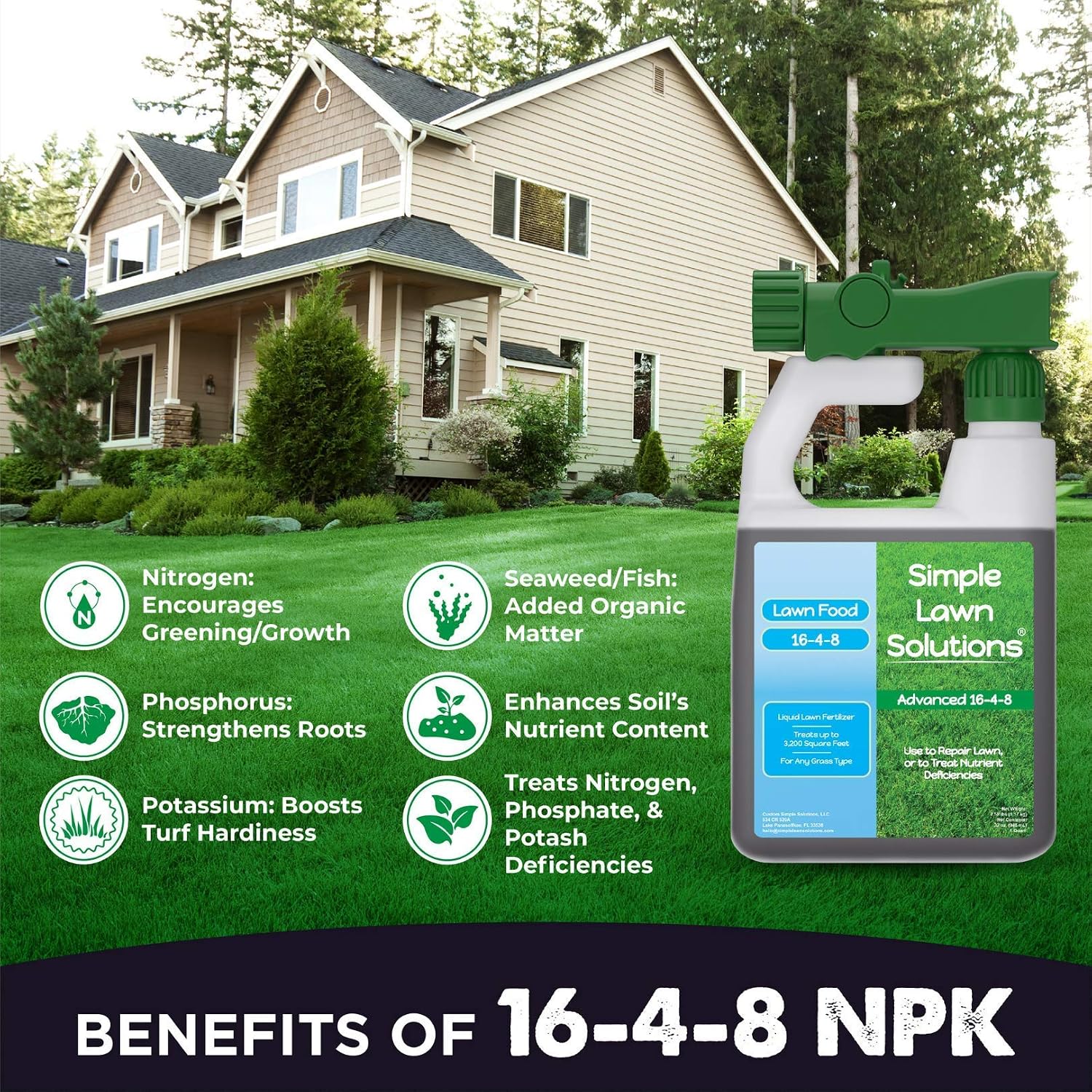 Advanced 16-4-8 Balanced NPK - Lawn Food Quality Liquid Fertilizer - Spring & Summer Concentrated Spray - Any Grass Type - Simple Lawn Solutions (32 Ounce) - Image 9