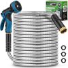 Garden Hose 100FT with 10-Function Nozzle, No-Kink Water Hose - 1