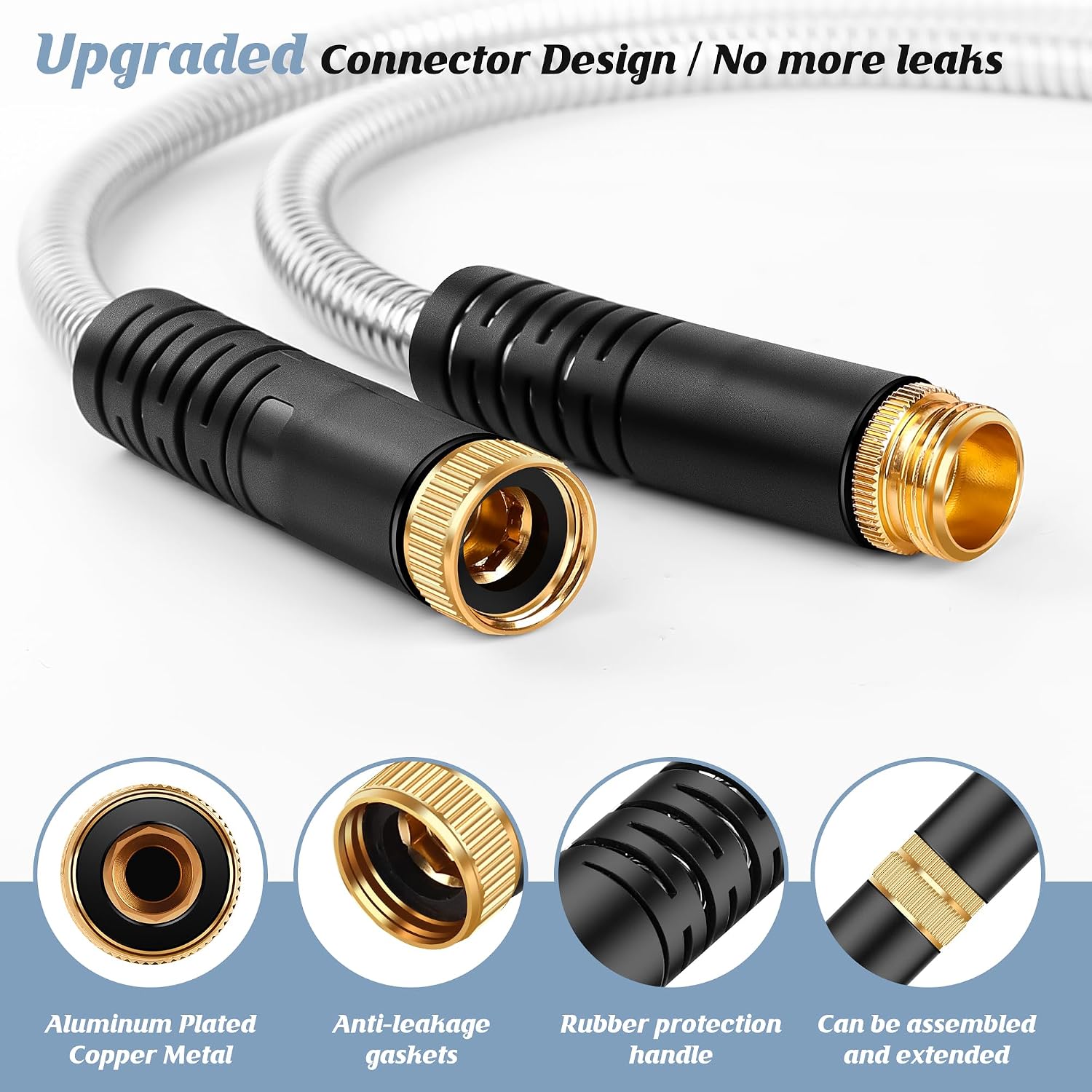 Garden Hose 100FT with 10-Function Nozzle, No-Kink Water Hose - Image 7