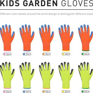 Alternative view of HANDLANDY 2 Pairs Kids Gardening Gloves, Grippy Kids Work Gloves, S