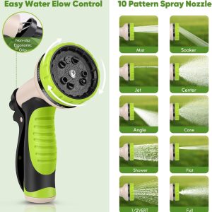 Alternative view of Unywarse Garden Hose 50FT Metal Water Hose with 10 Function Nozzle No-Kink