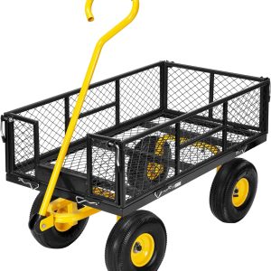 VIVOHOME Heavy Duty 880 Lbs 4.5 Cu Ft Mesh Steel Garden Cart Utility Wagon - 1